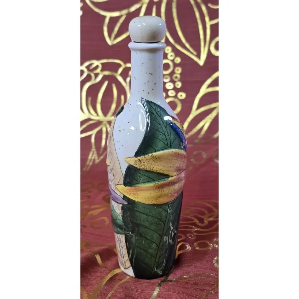 Island Plantations Oil/Vinegar Decanter Bird Of Paradis (With Stopper/Cork)